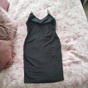 IRIS Black Spaghetti Strap Bodycon Dress Size L